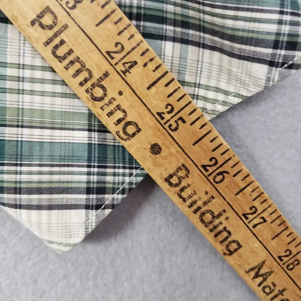 Banana Republic Men's Size M Long Sleeve Button Up Green Plaid Slim Fit Heritage